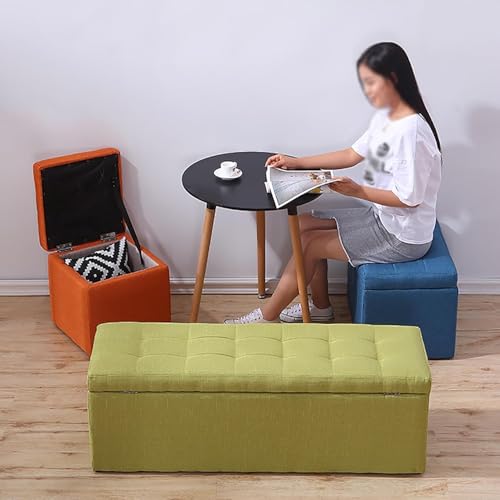 Banc de rangement rembourré marron aux finitions soignées 100cm - 4