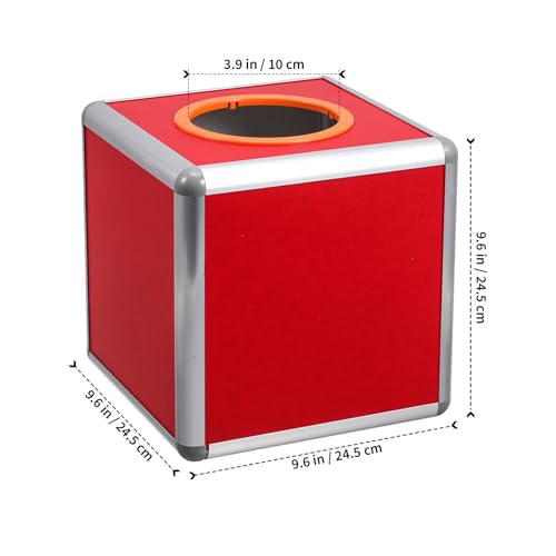 Caja para sorteo roja con superficie lisa lavable y paneles estables 3