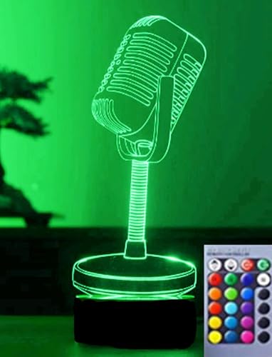 3D Microphone Night Light Lamp