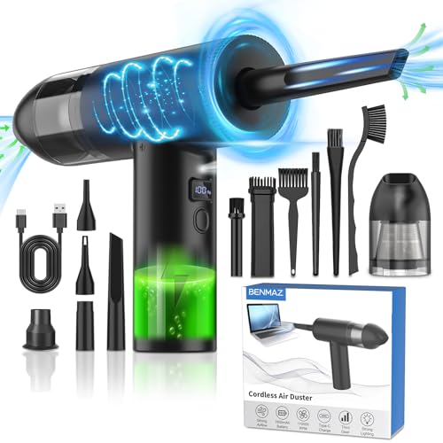 Compressed Air Dusters, 110000RPM Electric Duster, Air Blower for Computer Keyboard Cleaner - Rechargeable Cordless Air Computer PC Duster Keyboard Cleaner Electric Air Duster