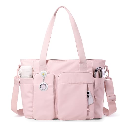 Marscamd Nurse Tote Bag with Crossbody Strap, 9-Pocket Clinical Bag for Nursing Students with Laptop...