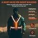 Todoxi Led Running Reflective Vest, High Visibility Night Running Gear Light Up Running Vest for Walking at Night Rechargeable Adjustable Led Vest for Runners Walkers Men Women (Orange)