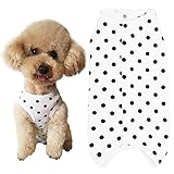 KUVEELA PET 術後服 犬 小型犬 中型犬 服 犬用品 術後ウェア 術後カバー服 エリザベスカラーの代わる 保護服 雄 雌兼用 避妊 離乳 傷口保護 皮膚病 通気 夏用（Ｓ、黒い水玉柄）
