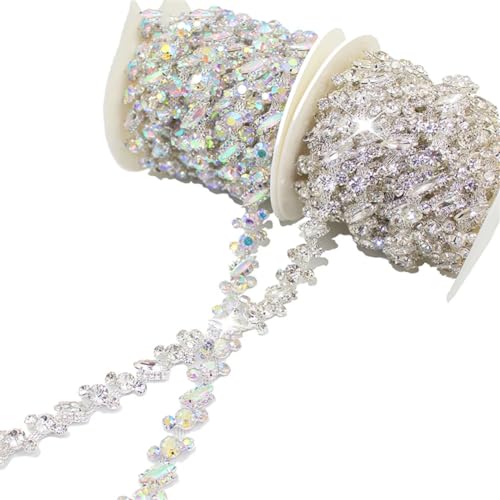 Garniture en strass argenté AB pour personnaliser une robe terne