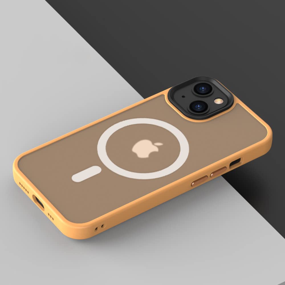 Coque iPhone 8 Plus orange esthétique de protection antichoc givrée