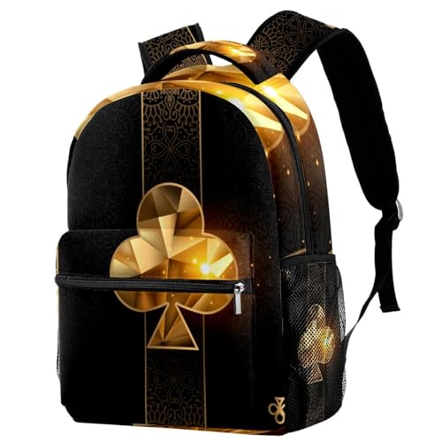 Sac à dos d'école carte de poker as de club brillant multicolore unique
