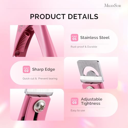 Image of MelodySusie Adjustable Stainless Steel Acrylic Nail Clippers, Dark Pink