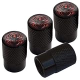 TRICKTOPPERS Vivid Black Anodized Billet Aluminum Tire Wheel Valve Stem Dust Caps for Cars Trucks Tr