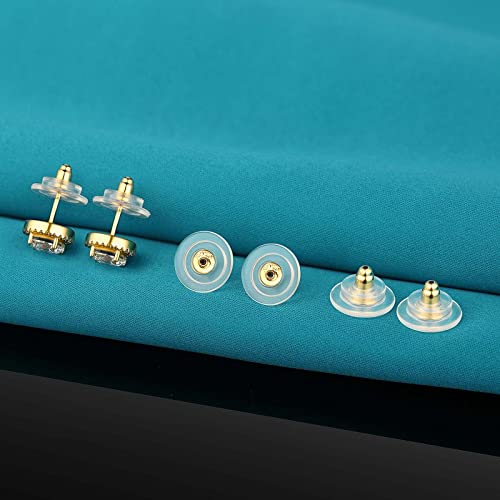 3 Pairs Earring Backs,925 Sterling Silver Earring Backs For Studs, Adjustable Hypoallergenic Locking Earring Backs Fit 0.028-0.039Inch Post（Gold） #TOP3