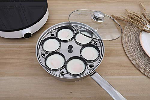 Egg Poacher Pan - Stainless Steel Poached Egg Cooker – Perfect Poached Egg Maker – Induction Cooktop Egg Poachers Cookware Set with 6 Nonstick Large Silicone Egg Poacher Cups Main Image