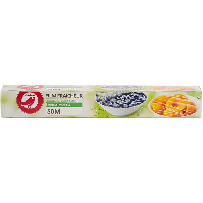AUCHAN Film fraîcheur alimentaire 50 m 1 rouleau