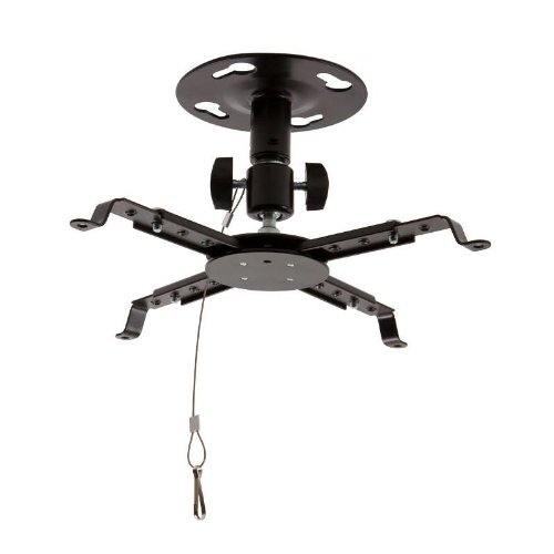 4World 07462-BLK Montaje para Projector Techo Negro - Soporte (Techo, 8 kg, 12,5 cm, Negro, 360°, -25-25°)