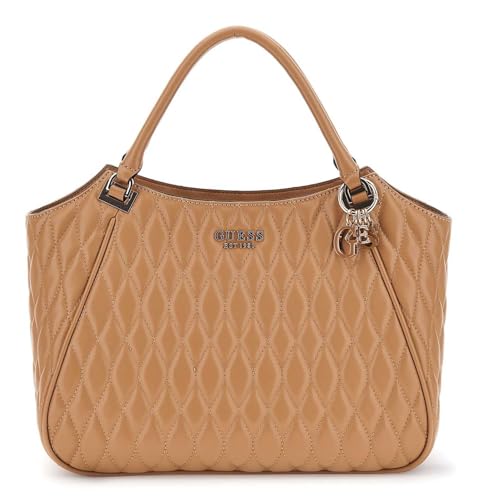 GUESS sac à épaule Valla Tote Bag beige : la maroquinerie aux finitions marron clair exclusives