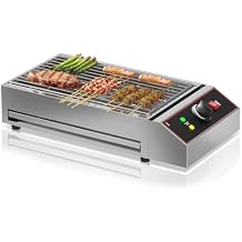 GarveeHome Electric Indoor Grill, 1800W Commercial Portable BBQ Grill Smokeless Countertop Grill with Removable Griddle, Stainless Steel, for Restaurant Home Camping Party Picnic