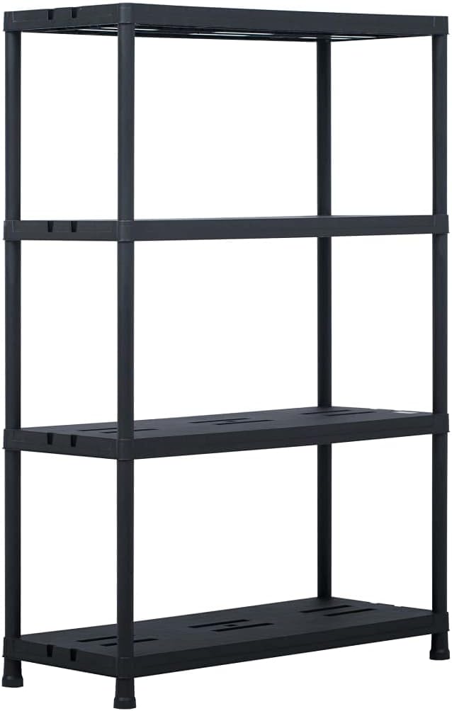 vidaXL Storage Shelf Rack Black Plastic Standing Shelf Organizer Multi Models