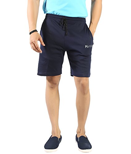 Image of Particle Men's Plus Size Bermuda Lounge Shorts | 230 GSM Ribbed Cotton | Half Pants with Twin Piping | Home, Walk, Travel & Casual Wear | XL to 5XL | Waist 34-52 Inch | 5 Colours