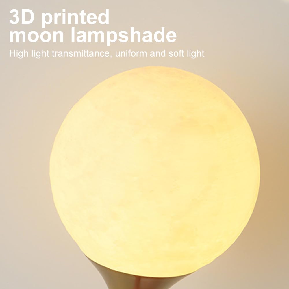 Lampa ścienna do sypialni mały niedźwiedź żywica z nadrukiem 3D księżyc klosz G9 oprawka dekoracyjna ściana oświetlenie z okablowaniem (biały)