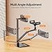 UPERFECT Adjustable Tablet Stand, 360° Swivel & 180° Tilt, Foldable Arm Holder for 4.7–18'' iPhone/iPad/Tablet/Monitor, Aluminum Alloy, Black