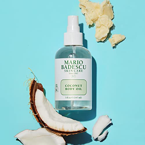 Mario Badescu Coconut Body Oil Enriched With Coconut Oil & Shea Butter | Lightweight Skin Care Hydrating And Moisturizing After Shower Massage Oil | 5 Fl Oz #TOP5