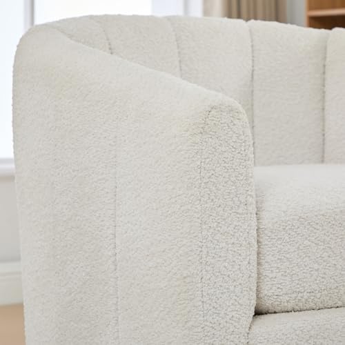 Sillón Giratorio Chenille Blanco Cómodo miniatura 7