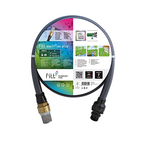 FITT ASPIRFLEX PLUS 4 m - Tuyau pour l'Aspiration de l'Eau, pour le Raccordement aux Pompes réalisé avec une Technologie Exclusive et Filtre en Laiton