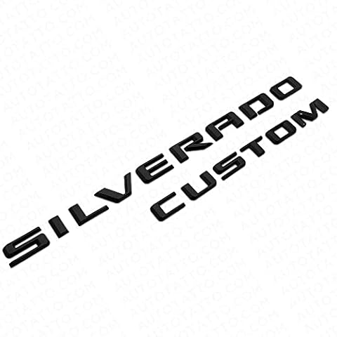 2Pc 19-21 Matte Black Silverado Custom 1500 Tailgate Letter Logo Emblem Badge Z71 Replacement for Silverado Cover