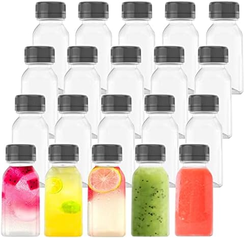 5 Pcs 5 Oz Plastic Juice Bottle Reusable Transparent Bulk Beverage Containers With Black Lids For Juice, Drinking Milkshake Tea, Milk, Juicing Smoothie Water And Other Beverages, Fridge Storage - Capacidad 5 - View #6