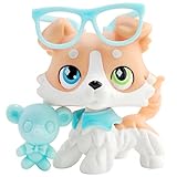Custom lps Pet, ooak lps Figure Dog lps Vanilla Collie Yellow and White Collie Two Different Eyes Diamond Eyes Collie with lps Accessories Bear Glasses