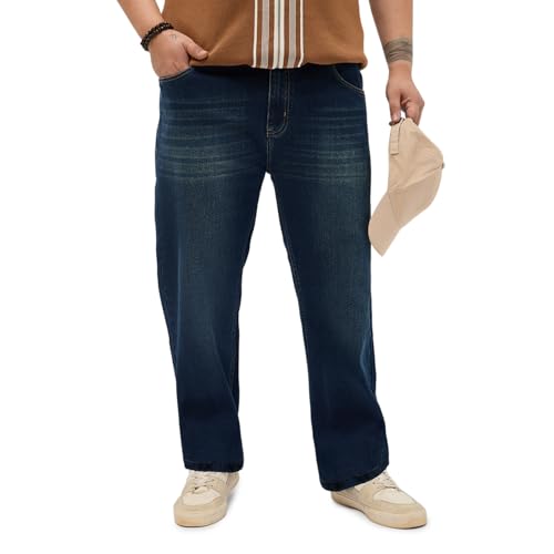 Image of Urbano Plus Men's Regular Fit Heavy Washed Denim Jeans Stretchable
