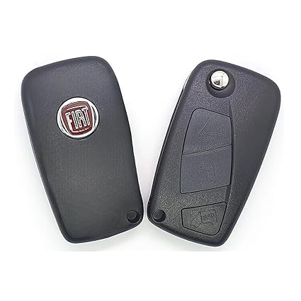 Fiat 3 Button Flip Key Fob Shell Case for Fiat, Black Replacement Remote Cover-image-26