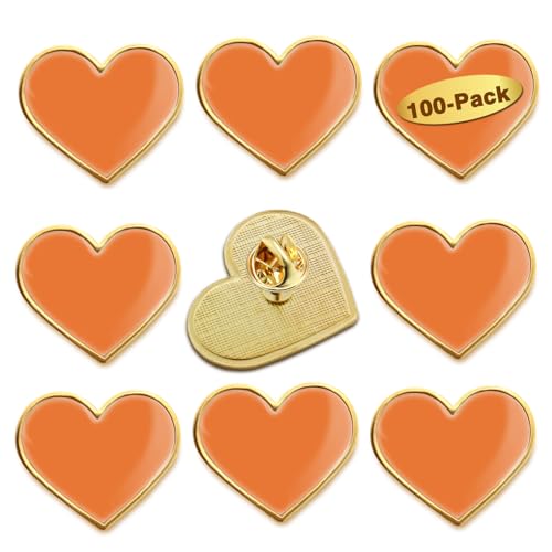 Image of 12 /25 /50 /100Pcs Multicolor Heart Love Lapel Pins Bulk - Metal Heart Health Brooch Badge For Men Women Clothes Bags Hats