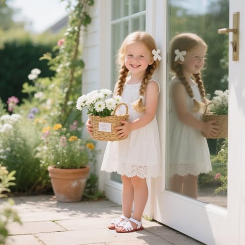Image of Otter MOMO Girls Open Toe Princess Flat Sandals with Comfort Sole Summer Sandals