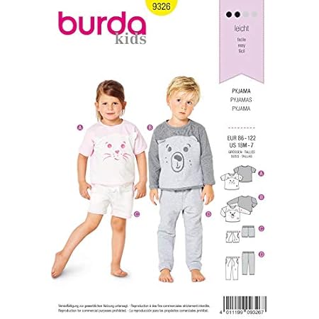 Burda Patron De Couture 9323 Pour Pantalon Short 18 Mois 6 Ans Amazon Fr Cuisine Maison