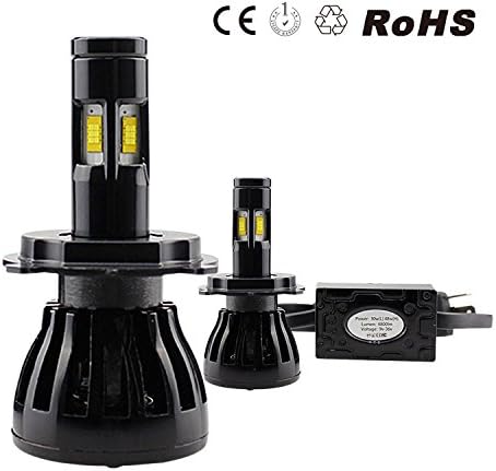 Evitek 360° LED Headlight Bulbs H4 9003 HB2, High Power All-in-one Conversion Kit- 48W 48Lumens White(6,000K) LED Bulbs for Cars, Motorcycles (Pack of 2) (H4)