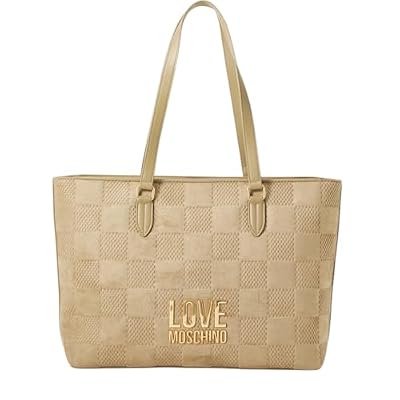 Love Moschino Borsa shopper velour sabbia
