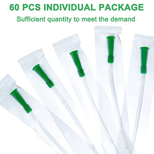 Image of Nuanchu PVC Replacement Tubings Supplies Tubes Kit Clear Replacements Hose with Flexible Rounded End for Smooth Insert(14 FR,60 Pieces)