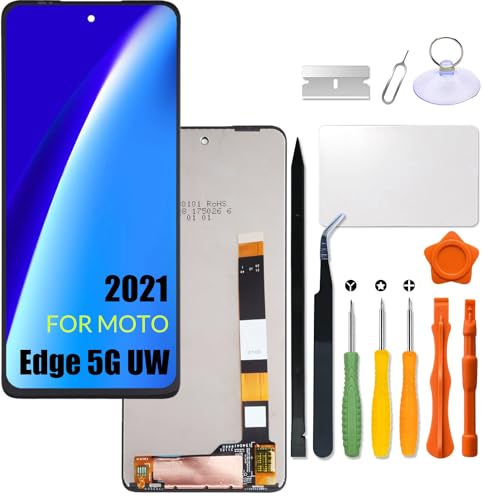 Replacement for Motorola Edge 5G UW 2021 LCD Screen for Moto XT2141 XT2141-1 XT2141-2 XT2141DL Screen Touch Digitizer Assembly LCD Display with Repair kit