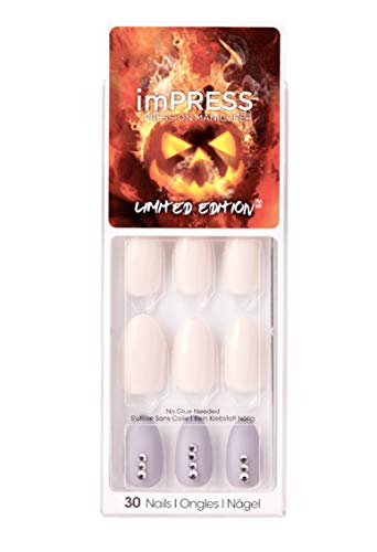 Kiss ImPress Press-On Manicure Medium Length Nails Almond Shape BIPA261X Mauving On Halloween Limited Edition Nails