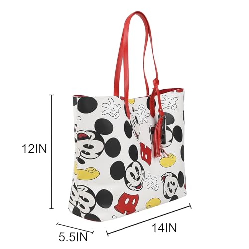 Disney Mickey Mouse Face Shoes & Shorts All-Over Print White 20" Tote Bag2