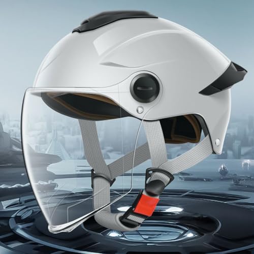 Casco de moto doble visor contra el viento para conducción cómoda en scooter 4