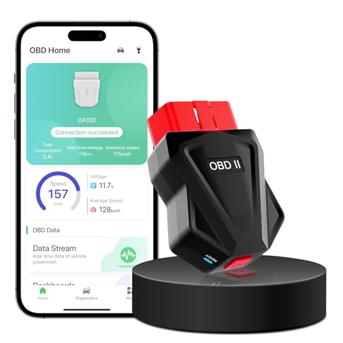 Shiptree Adaptateur OBD2 Bluetooth pour Diagnostic Auto, Compatible iOS & Android, BLE Low Energy, Diagnostic Moteur, Lecture Codes d'Erreur, Diagnostic Complet pour Voitures OBD2