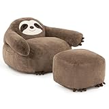 Pamapic Sitzsack mit Hocker, Faultier Sitzsack Erwachsene mit Füllung, Modernes Ergonomisches Bean Bag, Lounge Sessel, Indoor Sitzsäcke Stuhl für Wohnzimmer, Schlafzimmer, Spielzimmer