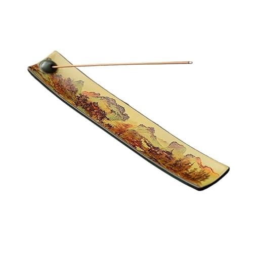 Incense Holder Base Enamel Colored Ceramic Incense Holder Base Chinese Style Household Line Burner Creative Indoor Agarwood Sandalwood Lying