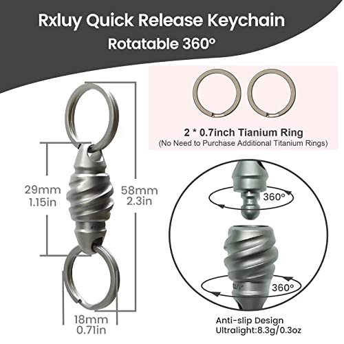 Rxluy Titanium Quick Release Keychain Connector, Detachable Pull Apart Double-End Swivel Key Chain Linker, Edc Heavy Duty Clip Holder Accessory For Men & Women #TOP1