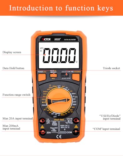 Image of Victor /RuoShui VC9807A+ ac dc Manual Range multimeter Digital with Flashlight Function(Victor VC9807A+)