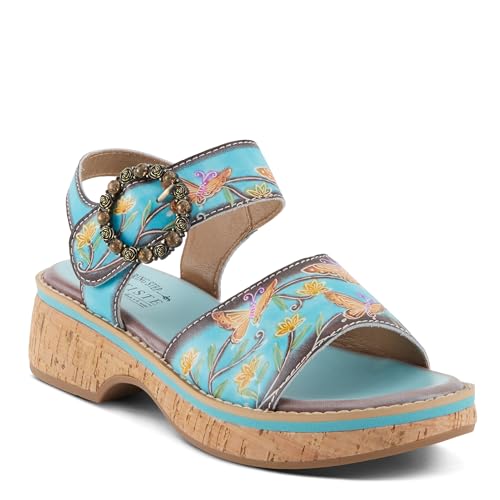 Spring Step L'Artiste Women's KENNA Hand-Painted Leather Sandals with Crystal Buckle2