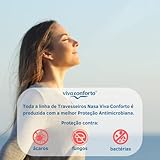 Kit 2 Travesseiros Nasa Visco D40 Hipoalergênico Capa Algodão Viva Conforto glide