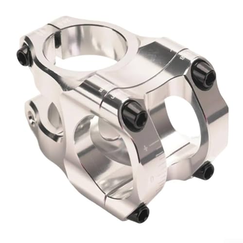 Qualoramall Bike Stems Aluminum Alloy Bicycle Stem Mountain Bike Cycling Handlebar Stem CNC Ultralight Bicycle Handlebar Mount for MTB Mountain Bicycles Road Bikes 31.8x35MM(Silver)