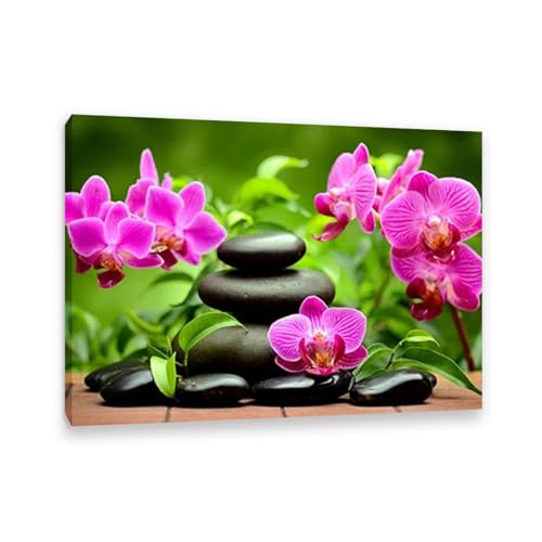 Tableau contemporain zen grand format 70x100cm art mural imperméable pour spa