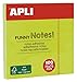 APLI 11899 – Foglietti adesivi Funny 75 x 75 mm blocco da 100 fogli colore verde fluorescente